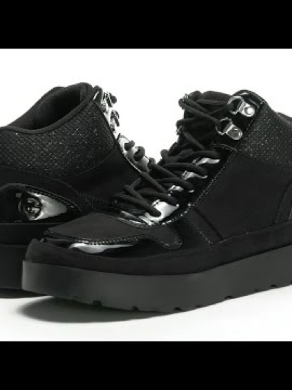 Women's Black Lace-Up Platform Boots